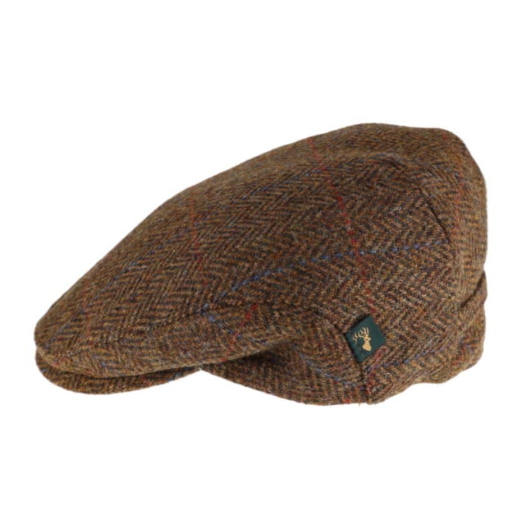 Mucros Weavers Brown Herringbone Tweed Flat Cap 92