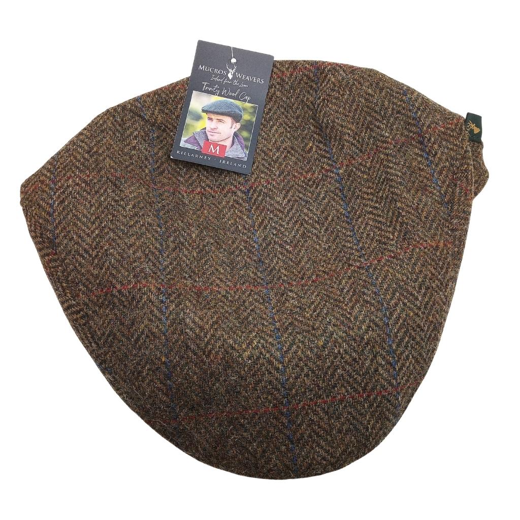 Mucros Weavers Brown Herringbone Tweed Flat Cap 92 by Mucros Weavers - Hats