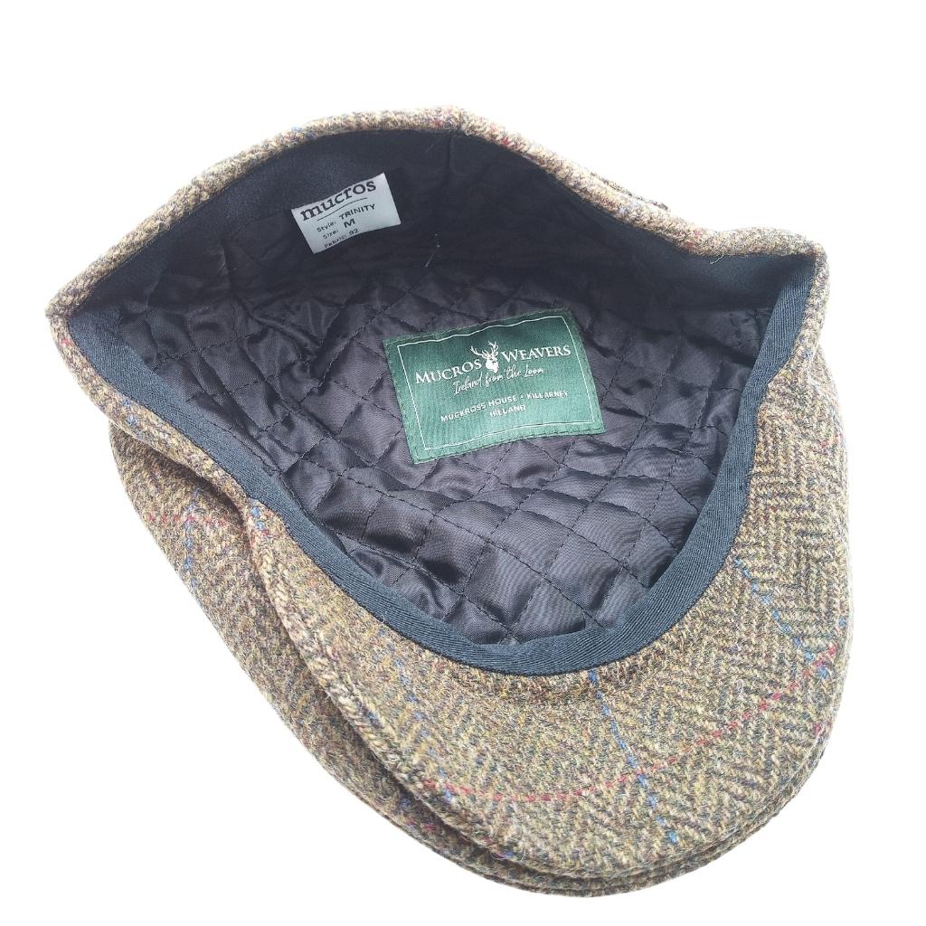 Mucros Weavers Brown Herringbone Tweed Flat Cap 92 by Mucros Weavers - Hats