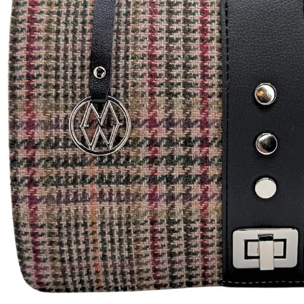 Mucros Weavers Fiona Bag - Cream and Red Houndstooth