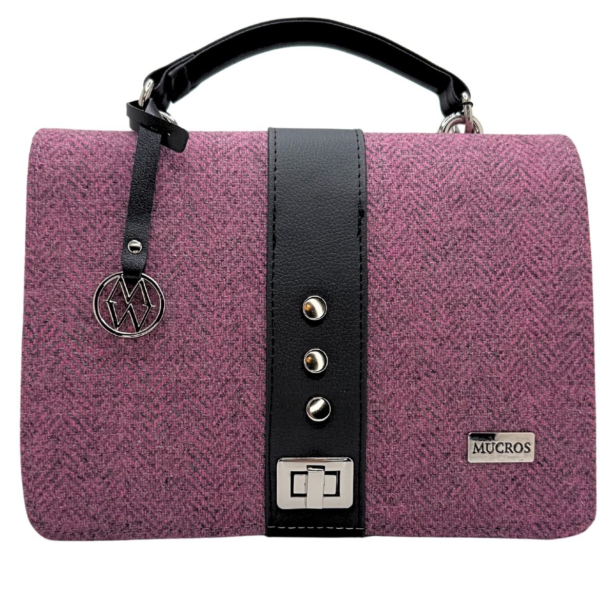 Mucros Weavers Fiona Bag - Pink Herringbone
