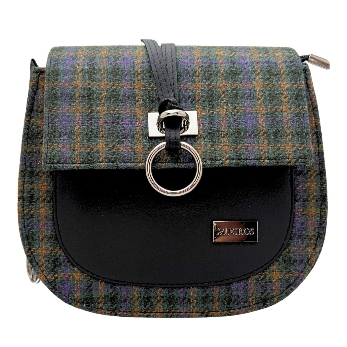 Mucros Weavers Grace Bag - Green and Purple Plaid