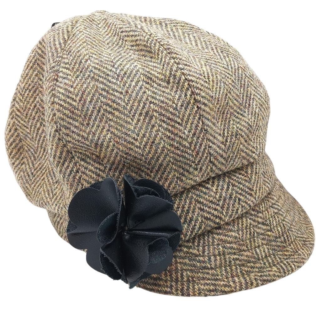 Mucros Weavers Light Brown Herringbone Newsboy Cap- 7823-224 by Mucros Weavers - Hats