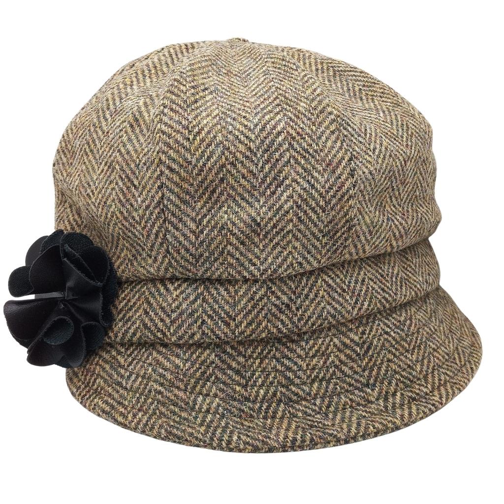 Mucros Weavers Light Brown Herringbone Newsboy Cap- 7823-224 by Mucros Weavers - Hats