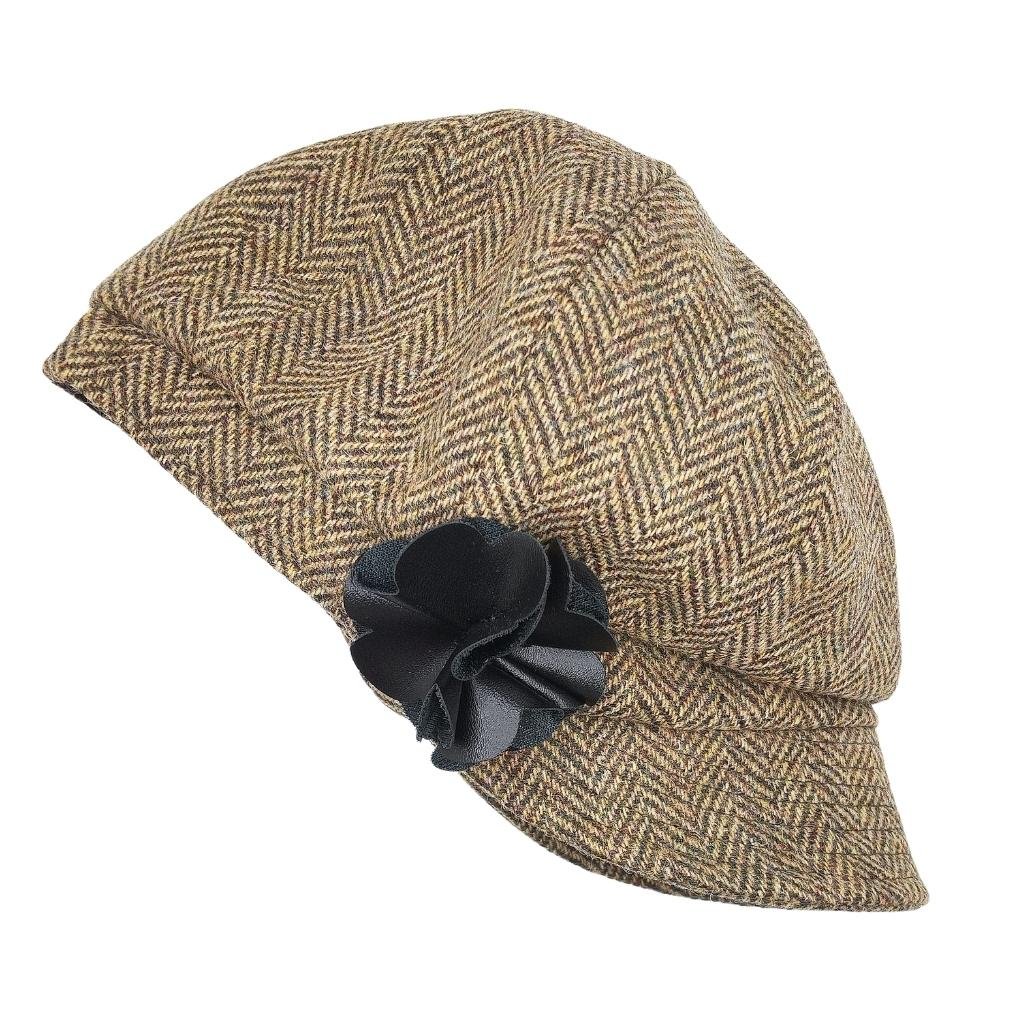 Mucros Weavers Light Brown Herringbone Newsboy Cap- 7823-224 by Mucros Weavers - Hats