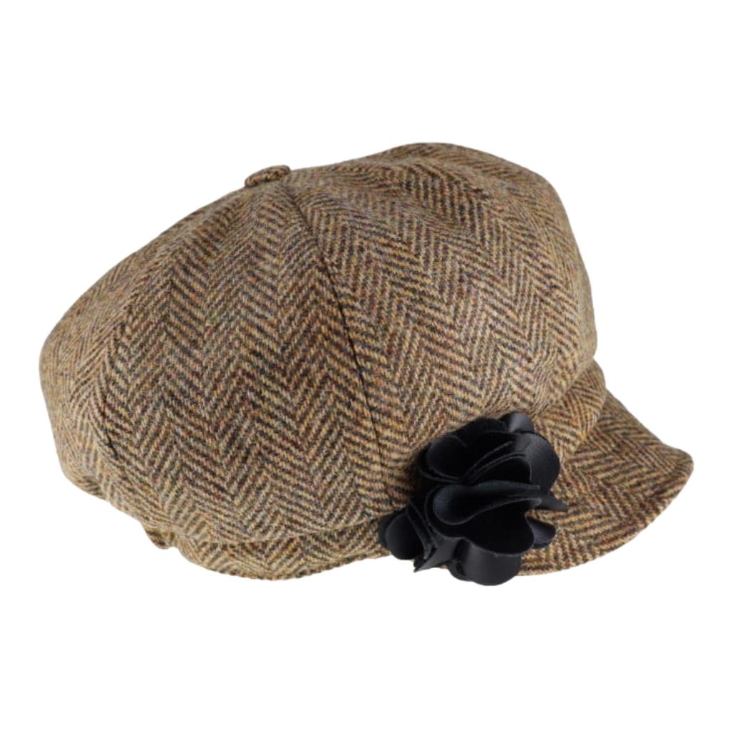 Mucros Weavers Light Brown Herringbone Newsboy Cap- 7823-224