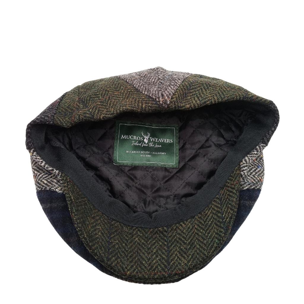 Mucros Weavers Patchwork Cap A- Grey Tone Base by Mucros Weavers - Hats