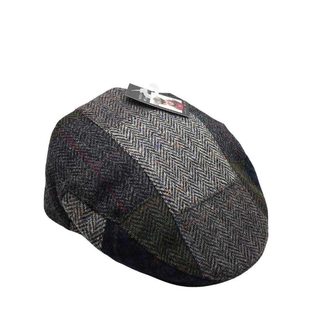 Mucros Weavers Patchwork Cap A- Grey Tone Base by Mucros Weavers - Hats