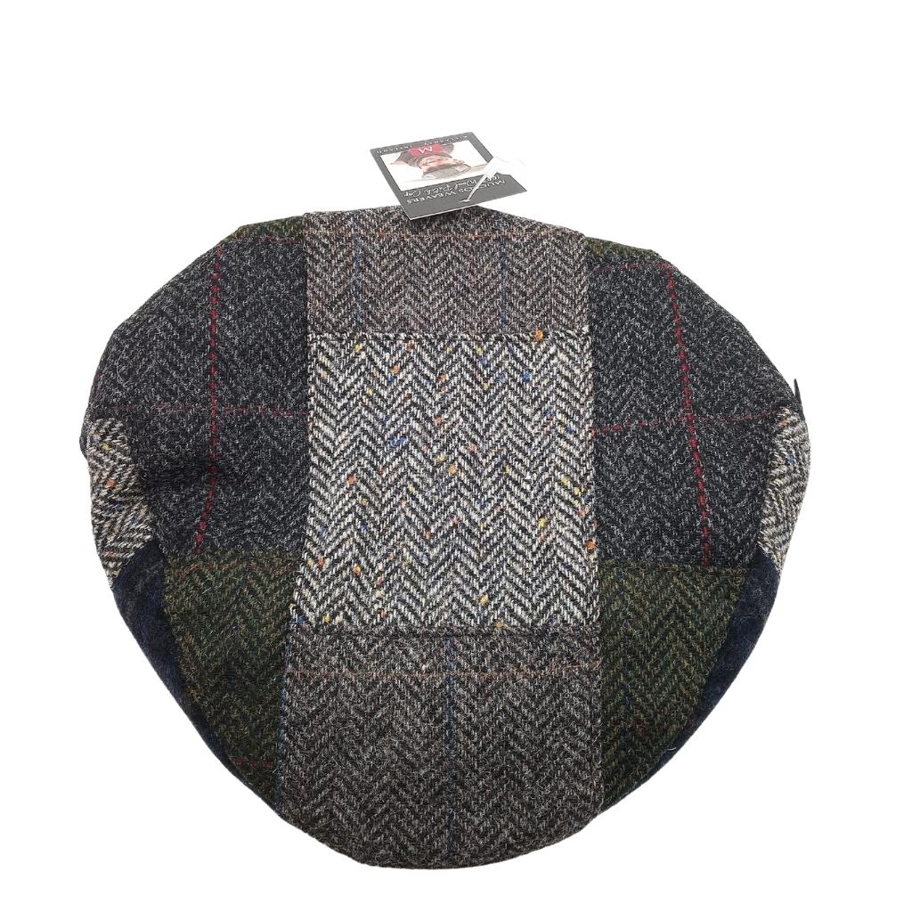 Mucros Weavers Patchwork Cap A- Grey Tone Base by Mucros Weavers - Hats
