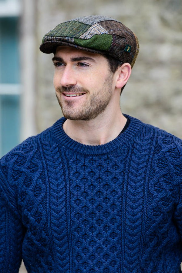 Mucros Weavers Patchwork Cap B - Brown Tone Base - The Celtic Gift Store - Hats