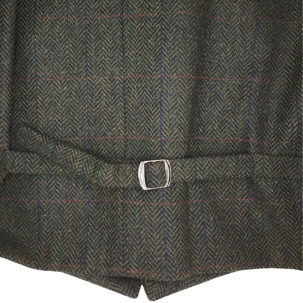 Mucros Weavers Tweed Waistcoat - Dark Green Herringbone by Mucros Weavers - Waistcoat