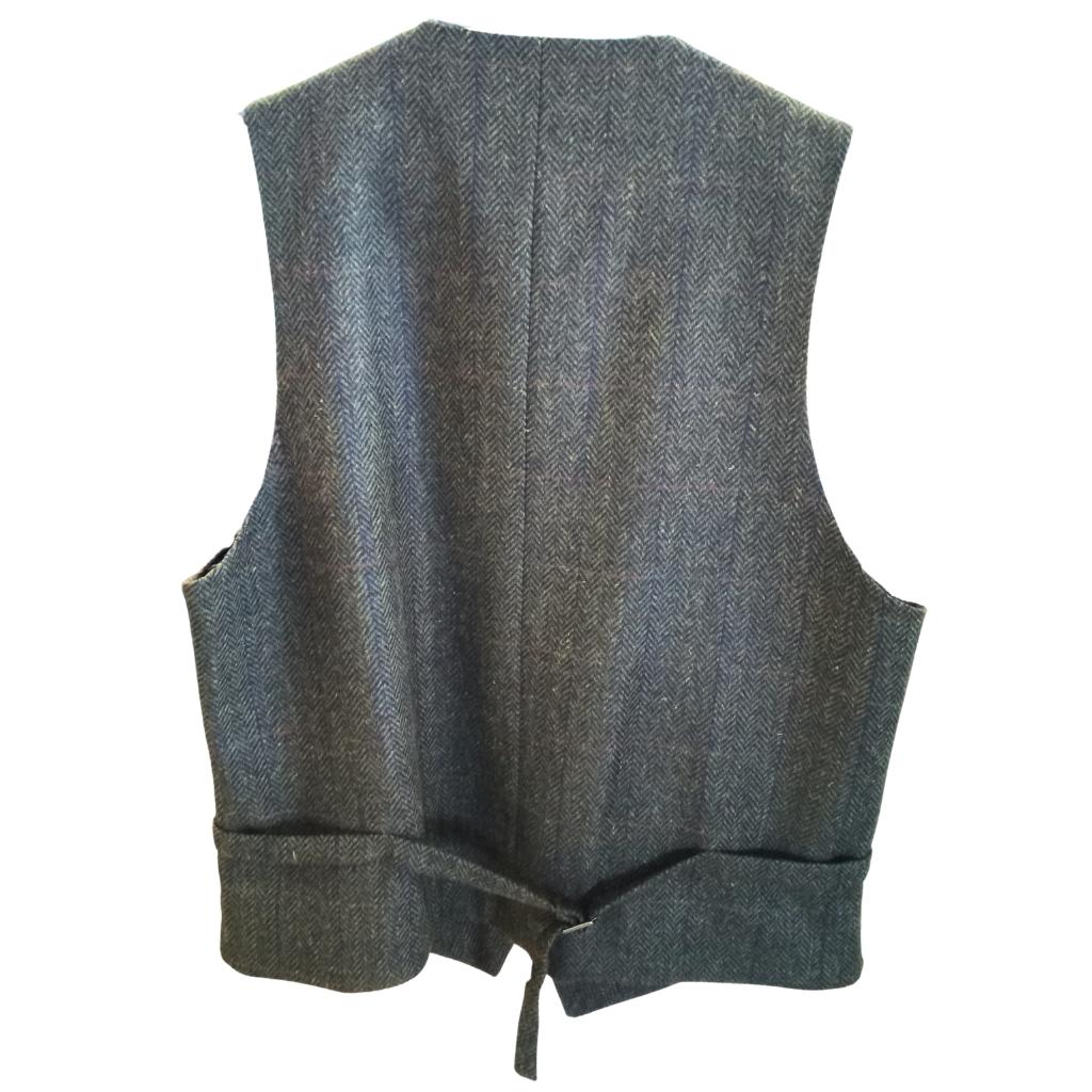 Mucros Weavers Tweed Waistcoat - Dark Green Herringbone by Mucros Weavers - Waistcoat