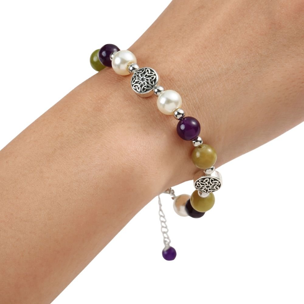 Nadur Celtic Marble Bracelet - Trinity Knots