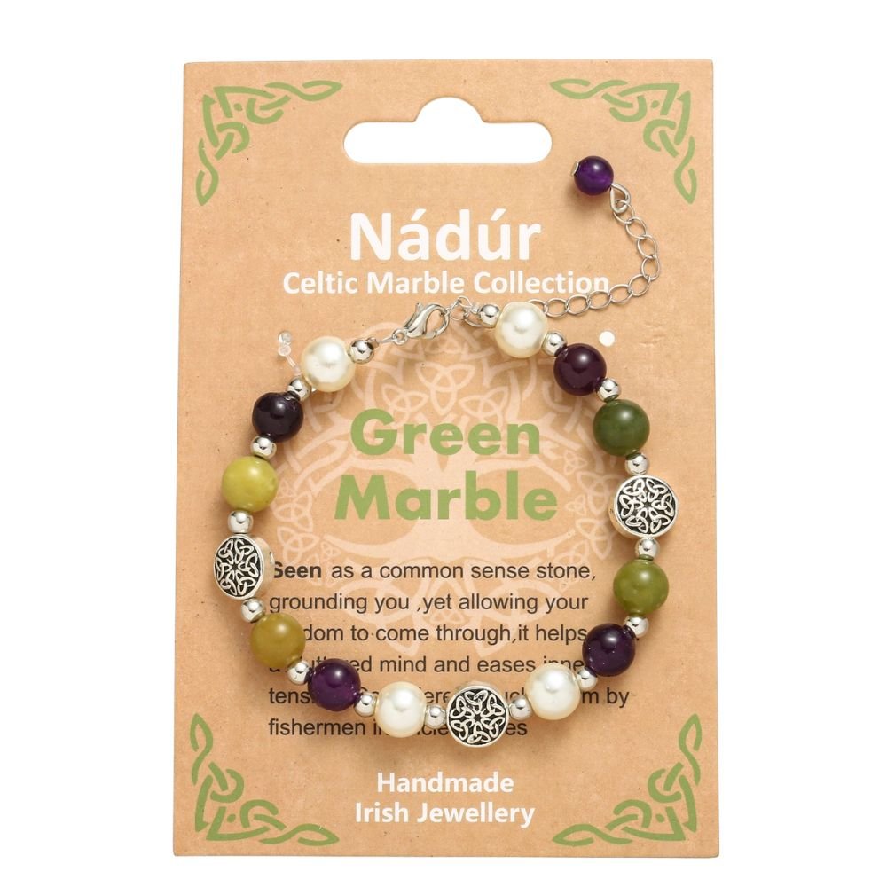 Nadur Celtic Marble Bracelet - Trinity Knots