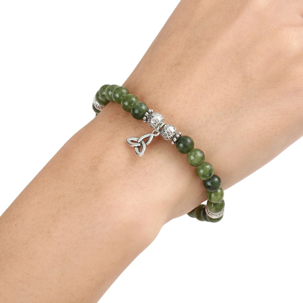 Nadur Celtic Marble Stretch Bracelet - Trinity Knot