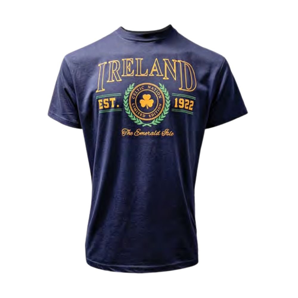 Navy Ireland Shamrock Collegiate Shirt