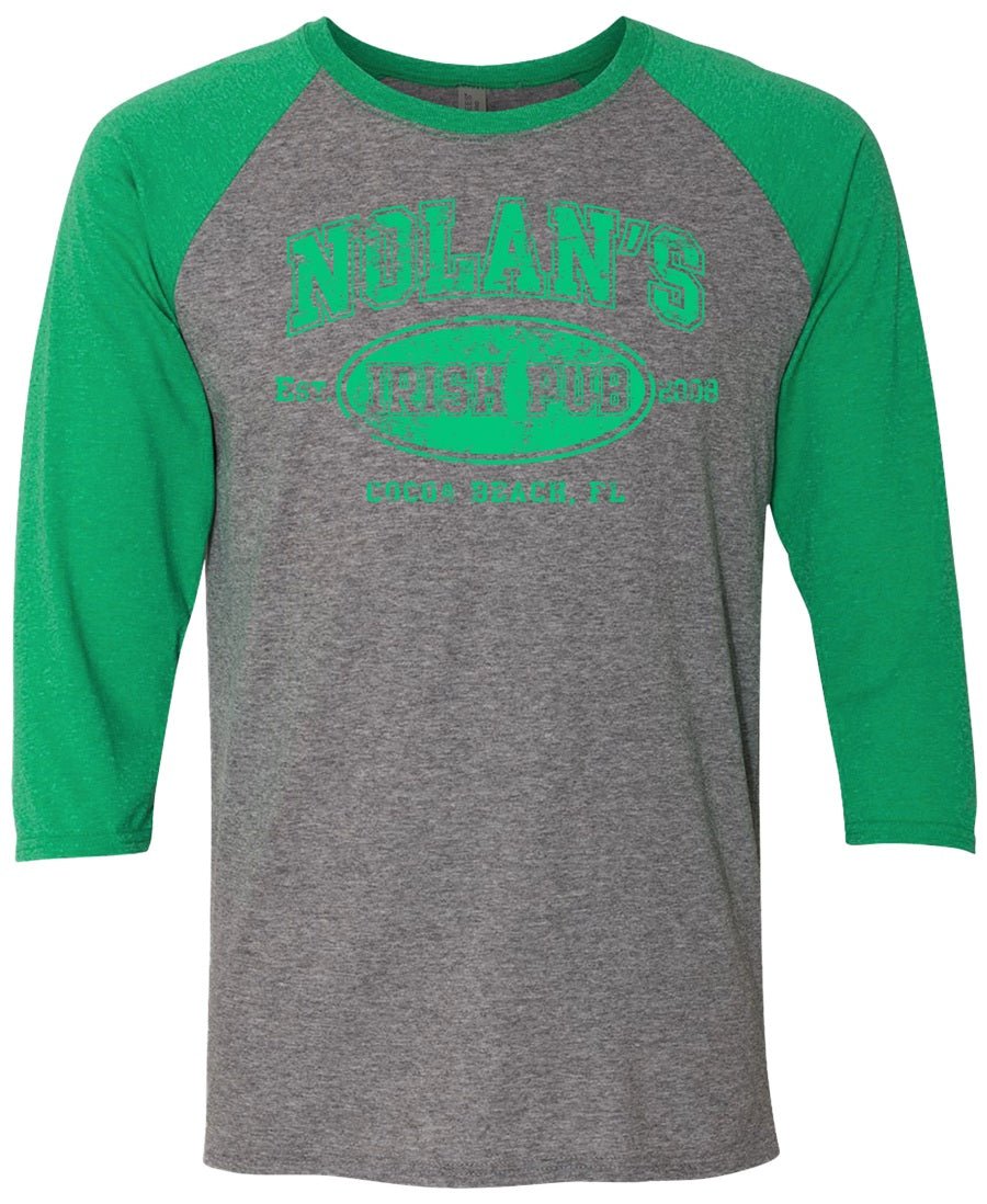 Nolan's Unisex Light Green/Grey Baseball 3/4 Sleeve