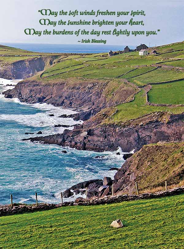 Ocean Cliffside Get Well Soon Card - Irish Blessing