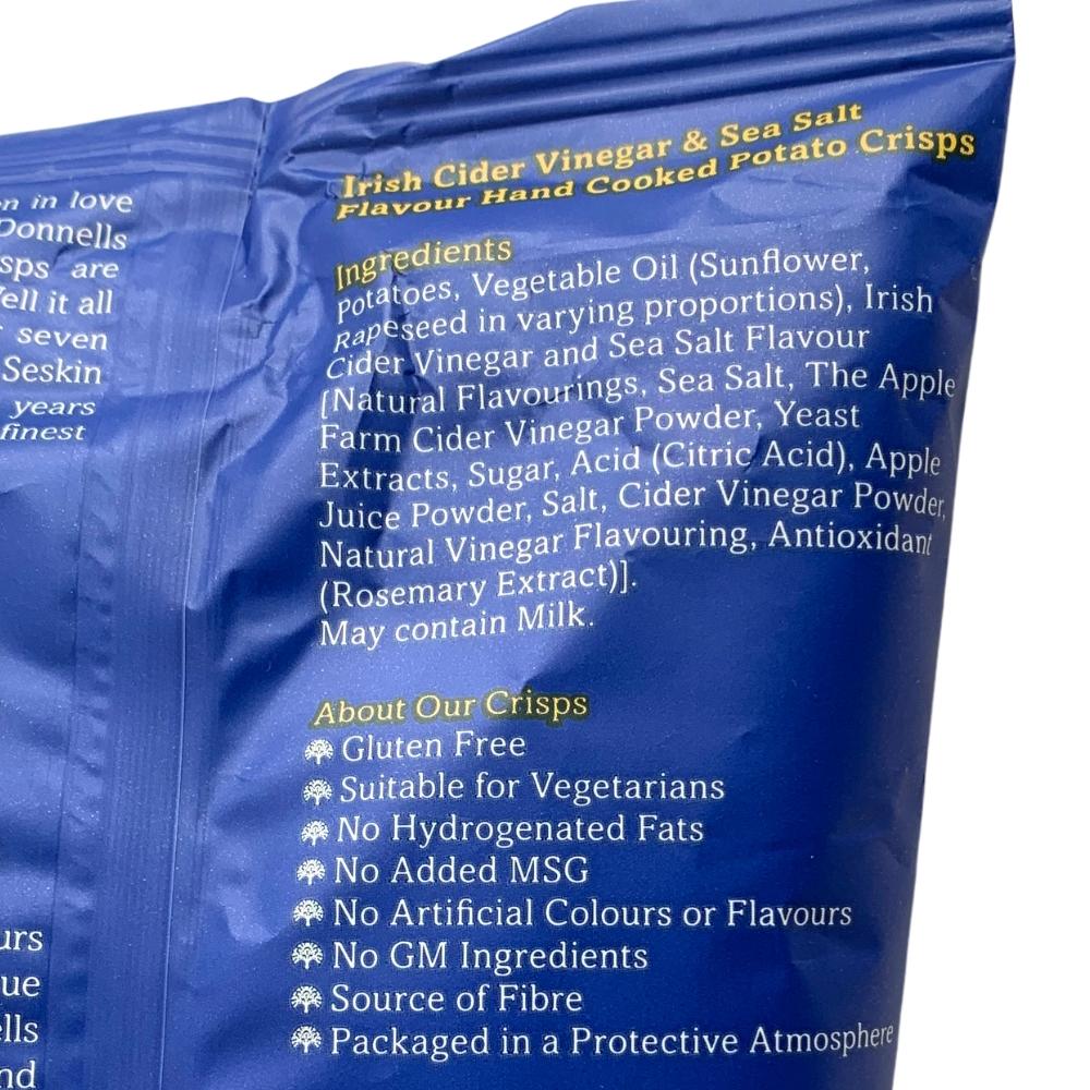 O'Donnells Irish Cider Vinegar and Sea Salt Crisps- 44g
