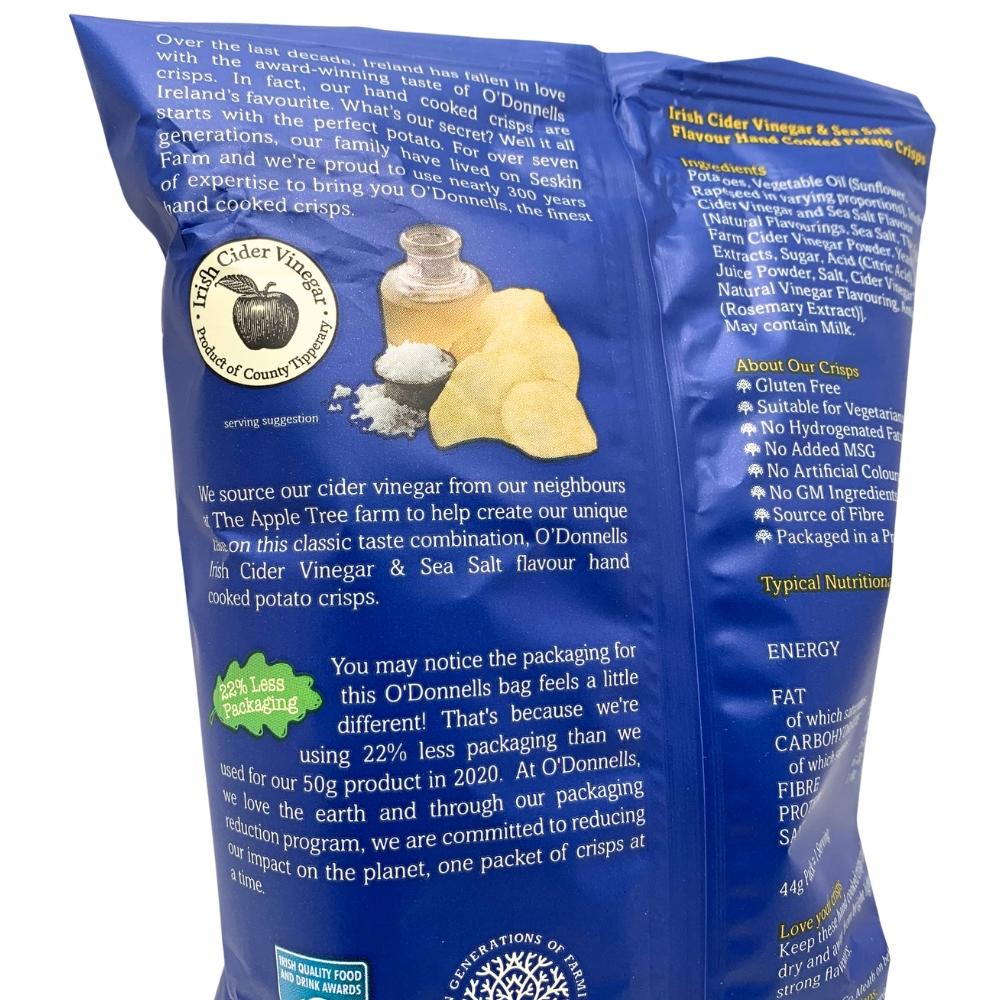 O'Donnells Irish Cider Vinegar and Sea Salt Crisps- 44g