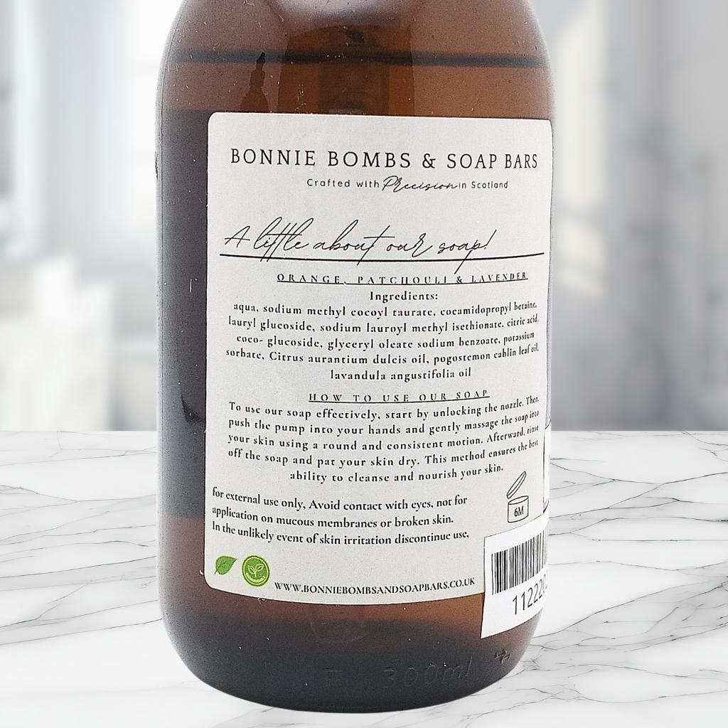 Orange, Patchouli, & Lavender Liquid Hand Soap