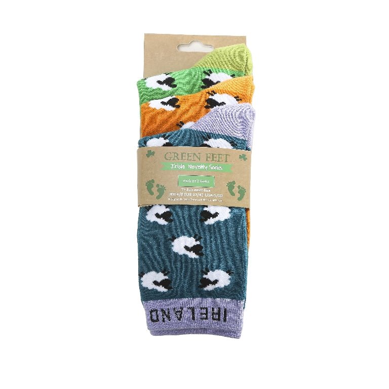Pack of 3 Sheep Novelty Sheep Socks - The Celtic Gift Store - 