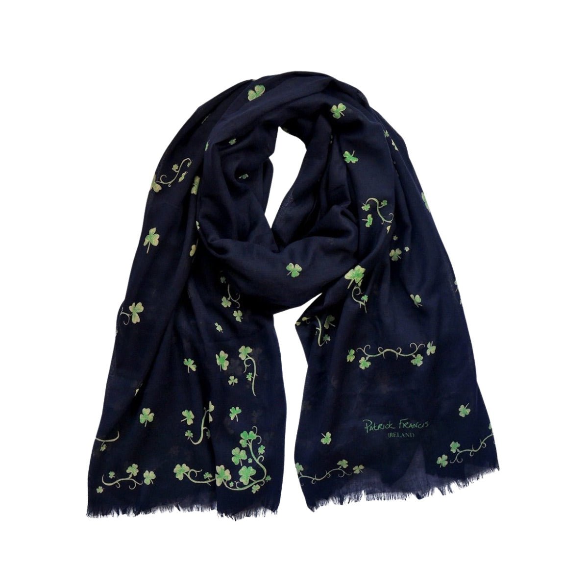Patrick Francis Ireland Navy Shamrock Fashion Scarf
