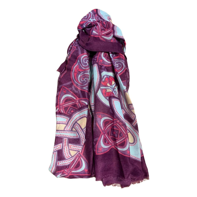Patrick Francis Purple/Light Blue Celtic Knot Summer Scarf - The Celtic Gift Store - Clothing and Accessories