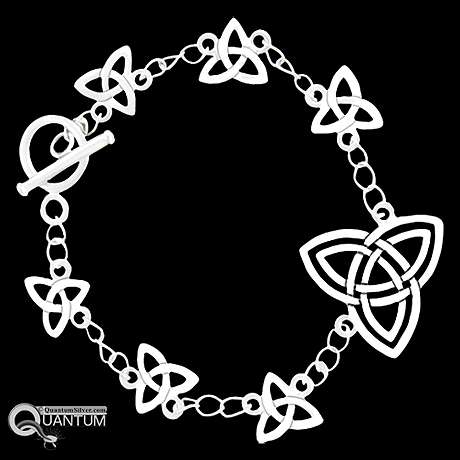 Pewter Celtic Trinity Knot Toggle Bracelet - The Celtic Gift Store - 