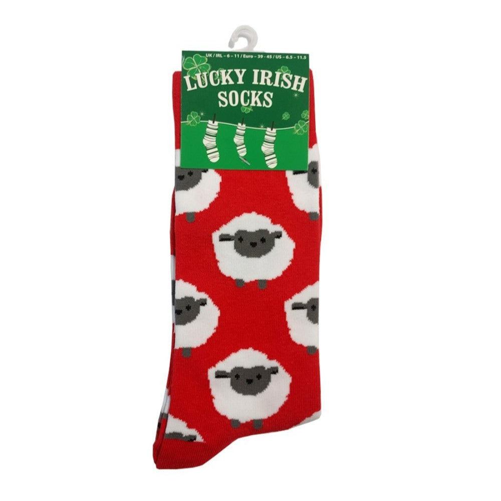 Red Adult Sheep Socks - The Celtic Gift Store - 