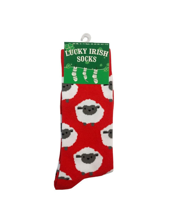 Red Adult Sheep Socks - The Celtic Gift Store - 