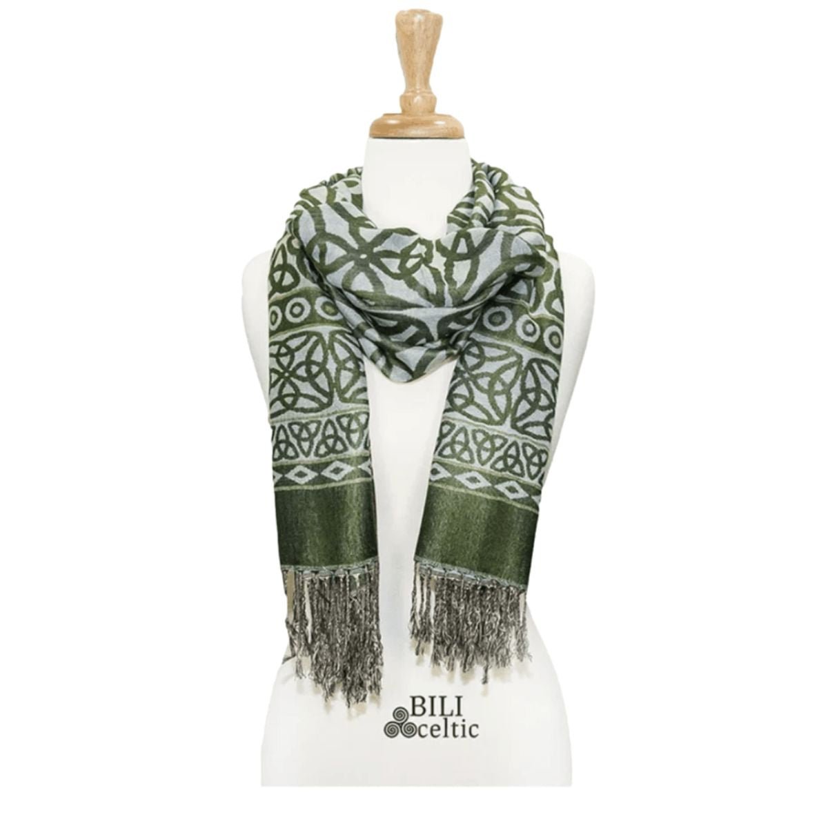 Rita Trinity Knot Scarf - Dark Green/Light Blue