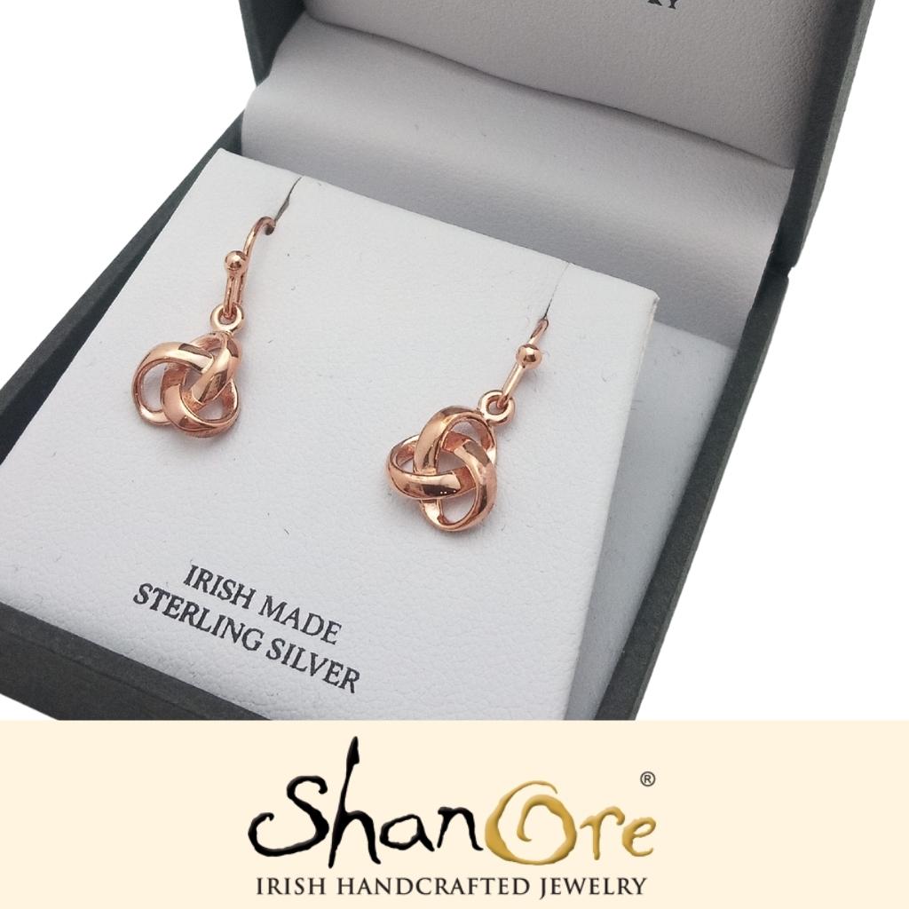 Rose Gold Plated Trinity Knot Earrings