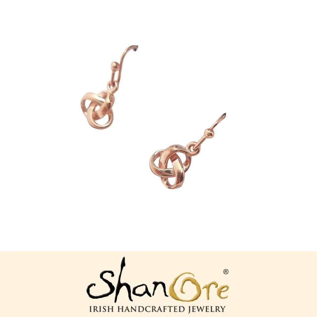 Rose Gold Plated Trinity Knot Earrings
