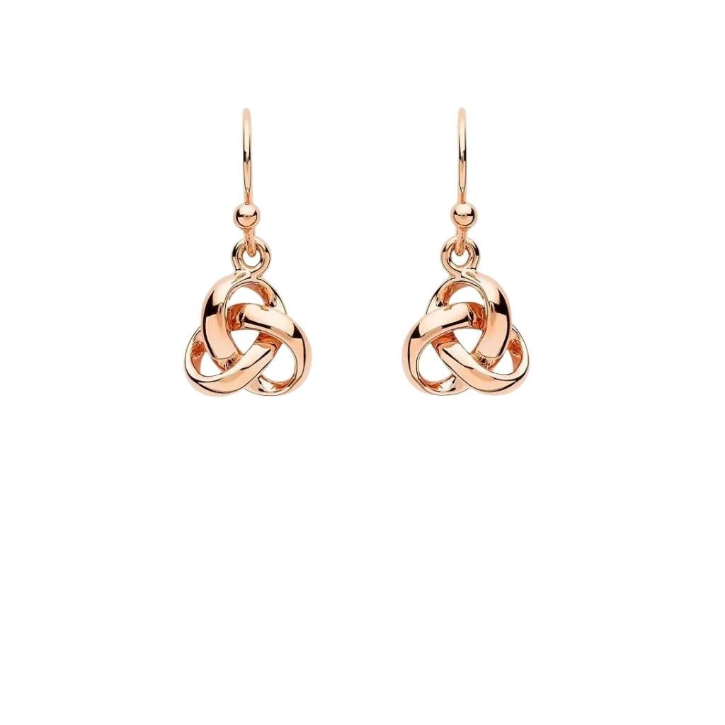 Rose Gold Plated Trinity Knot Earrings