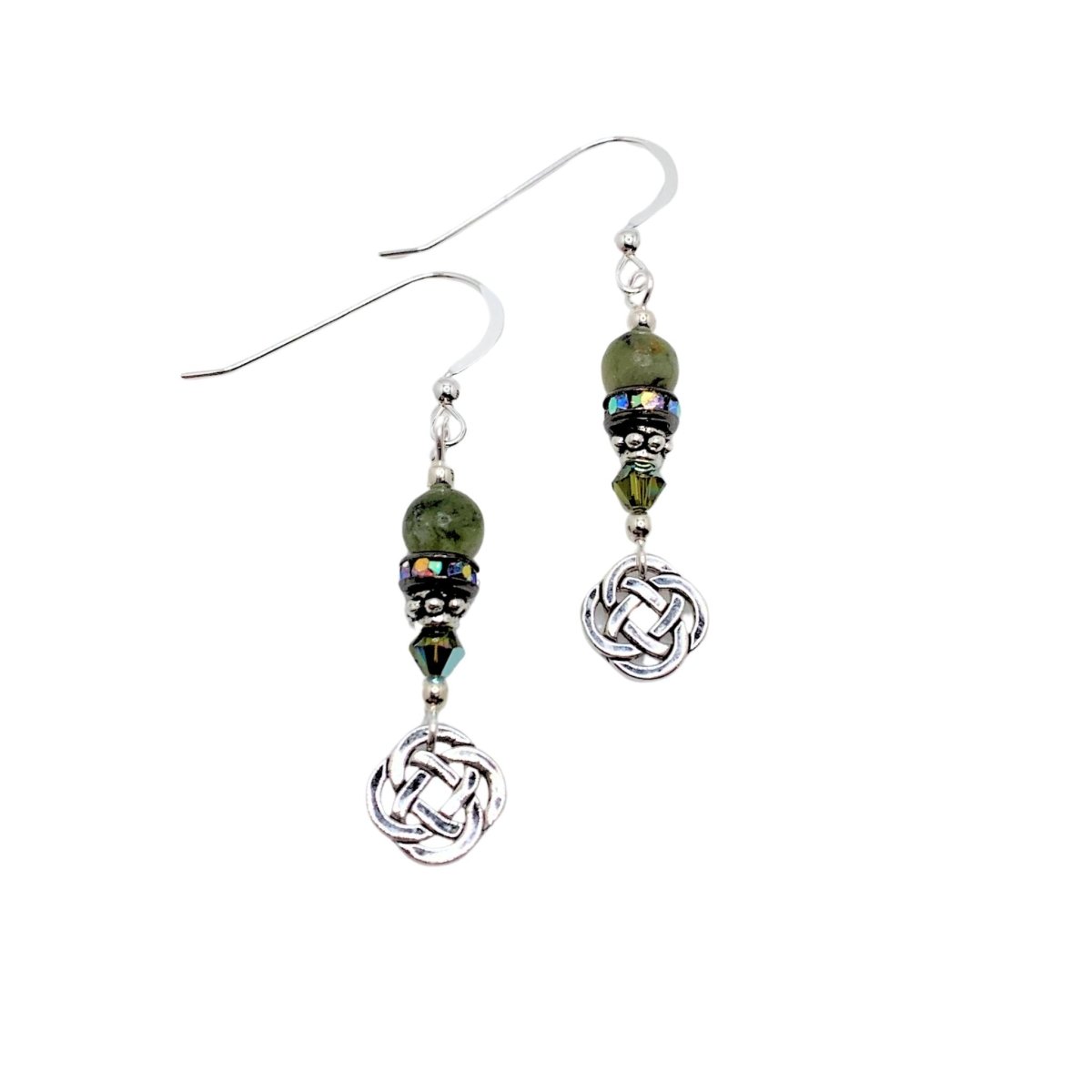Round Celtic Knot Earrings with Connemara - The Celtic Gift Store - Jewelry