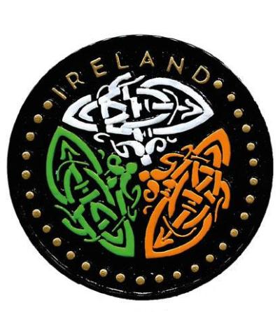Round Tricolour Celtic Design Resin Magnet - The Celtic Gift Store - Gift