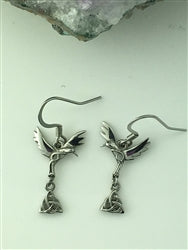 Articulated Trinity Knot Hummingbird Earrings