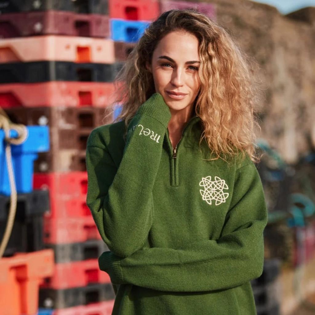 Sage Celtic Knot 1/4 Zip Jumper by Tradcraft - Shirts & Tops