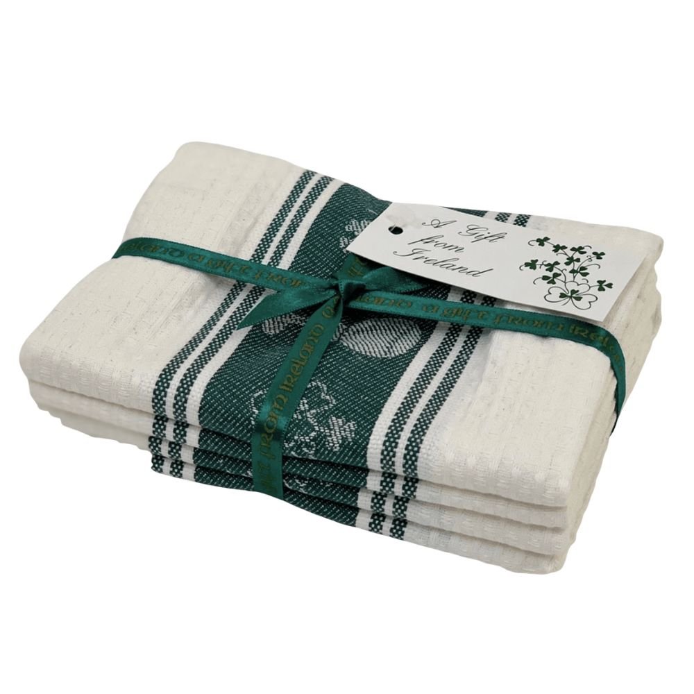 Samuel Lamont Shamrock Waffle Tea Towels - Set of 2 - The Celtic Gift Store - Kitchenware