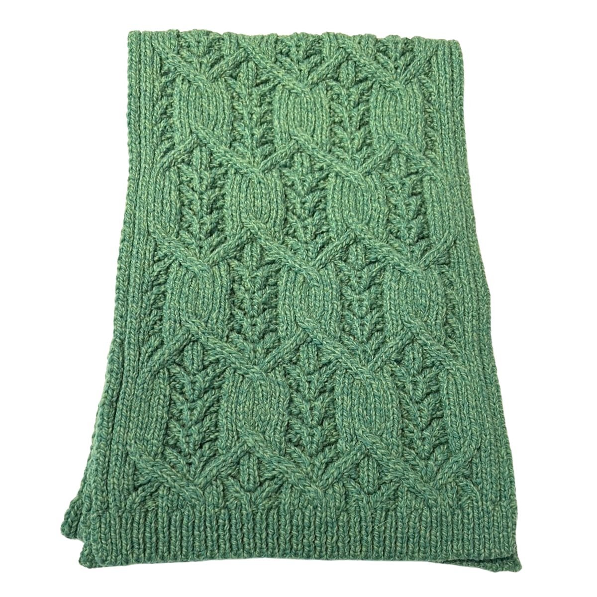 Saol Aran Leaf Scarf - Green