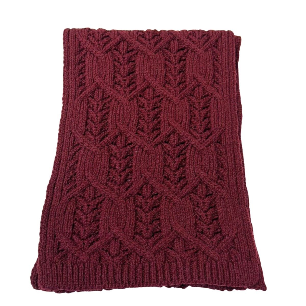 Saol Aran Leaf Scarf - Wine