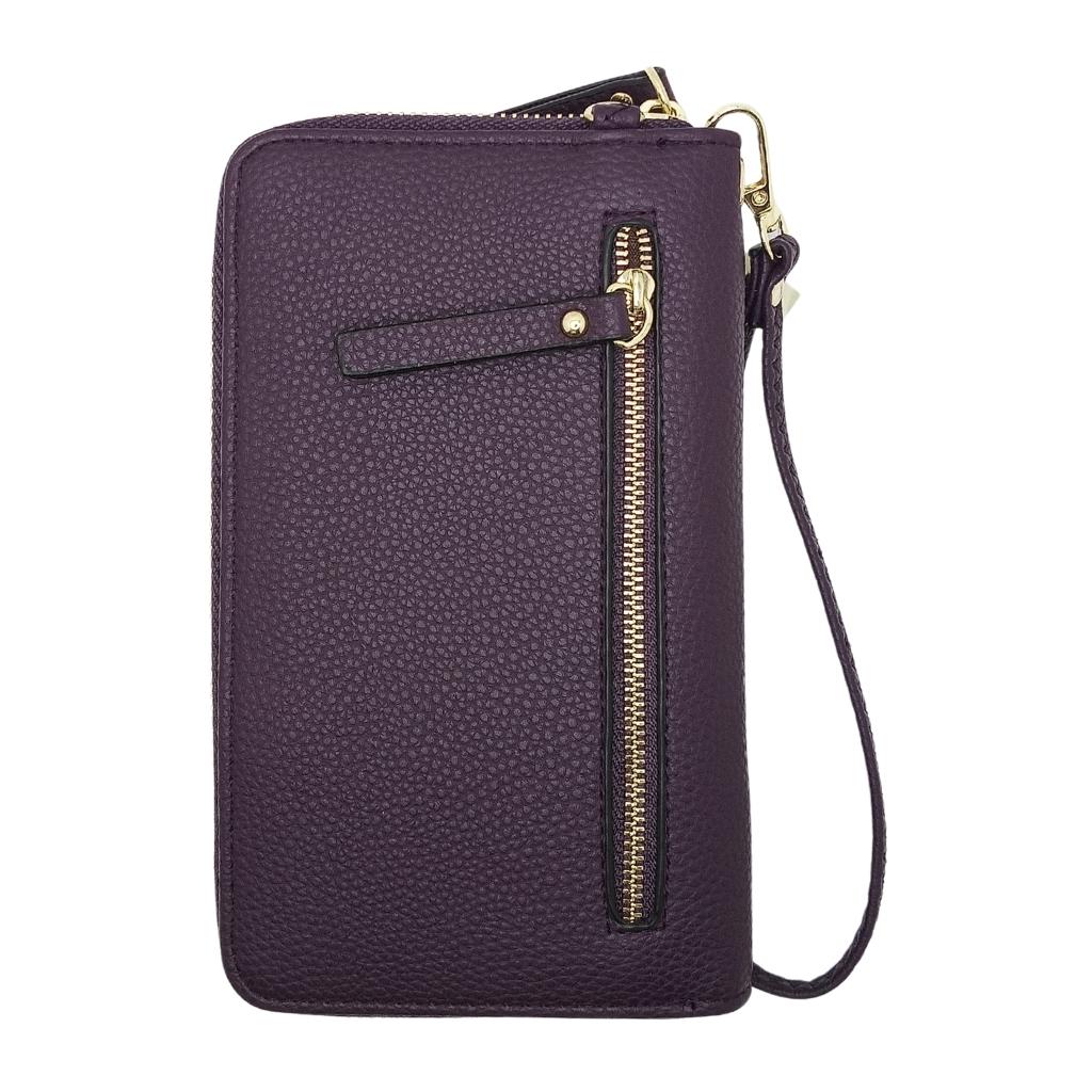 Scottish Thistle Cell Phone Wristlet/Crossbody Bag - Purple