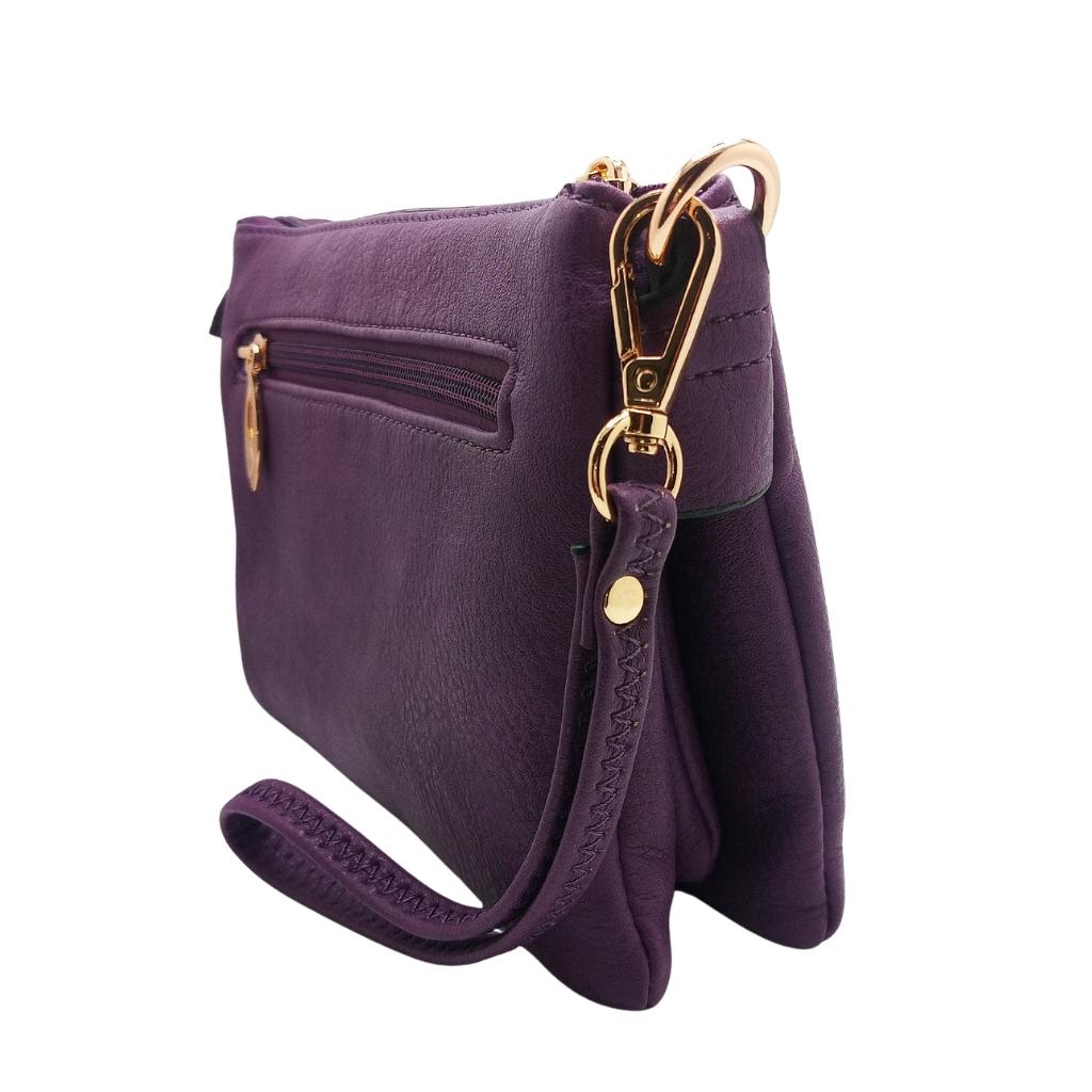 Scottish Thistle Slip Pocket Bag - Purple