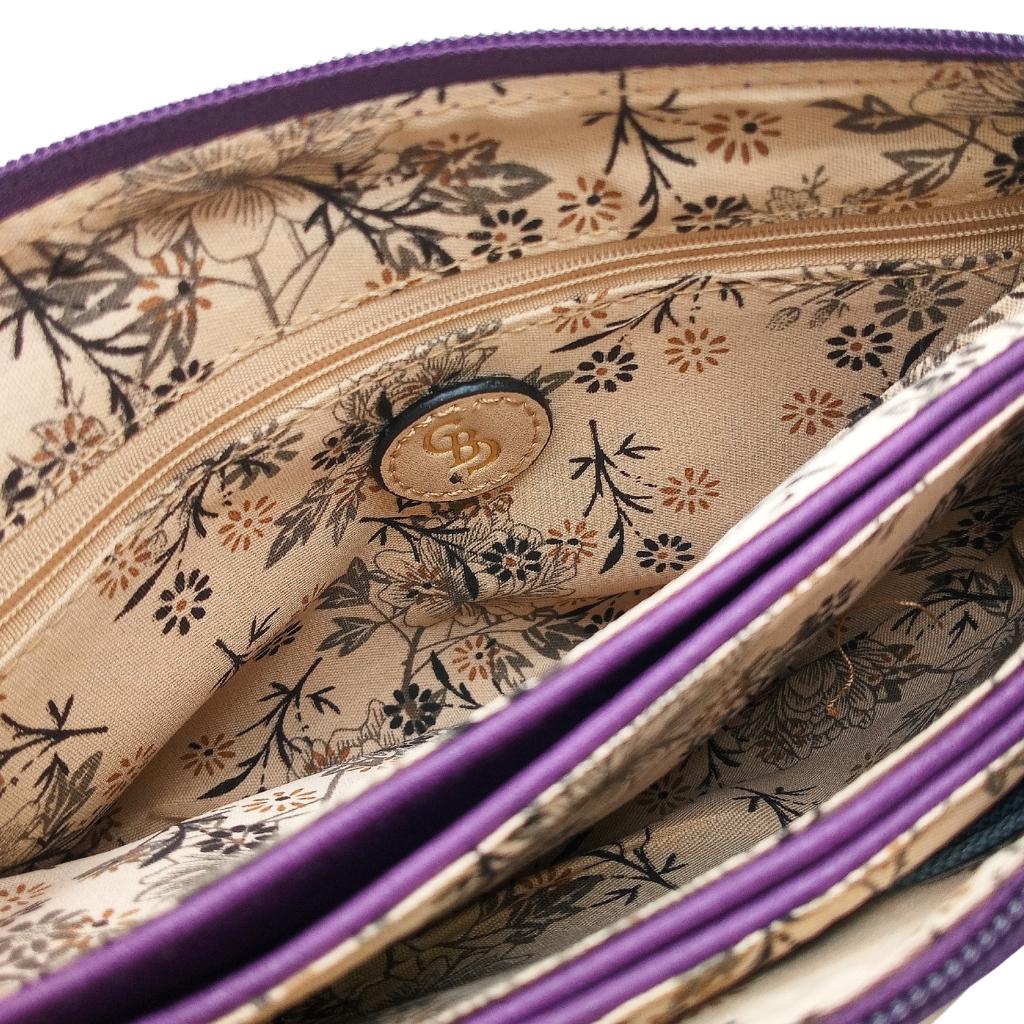 Scottish Thistle Slip Pocket Bag - Purple
