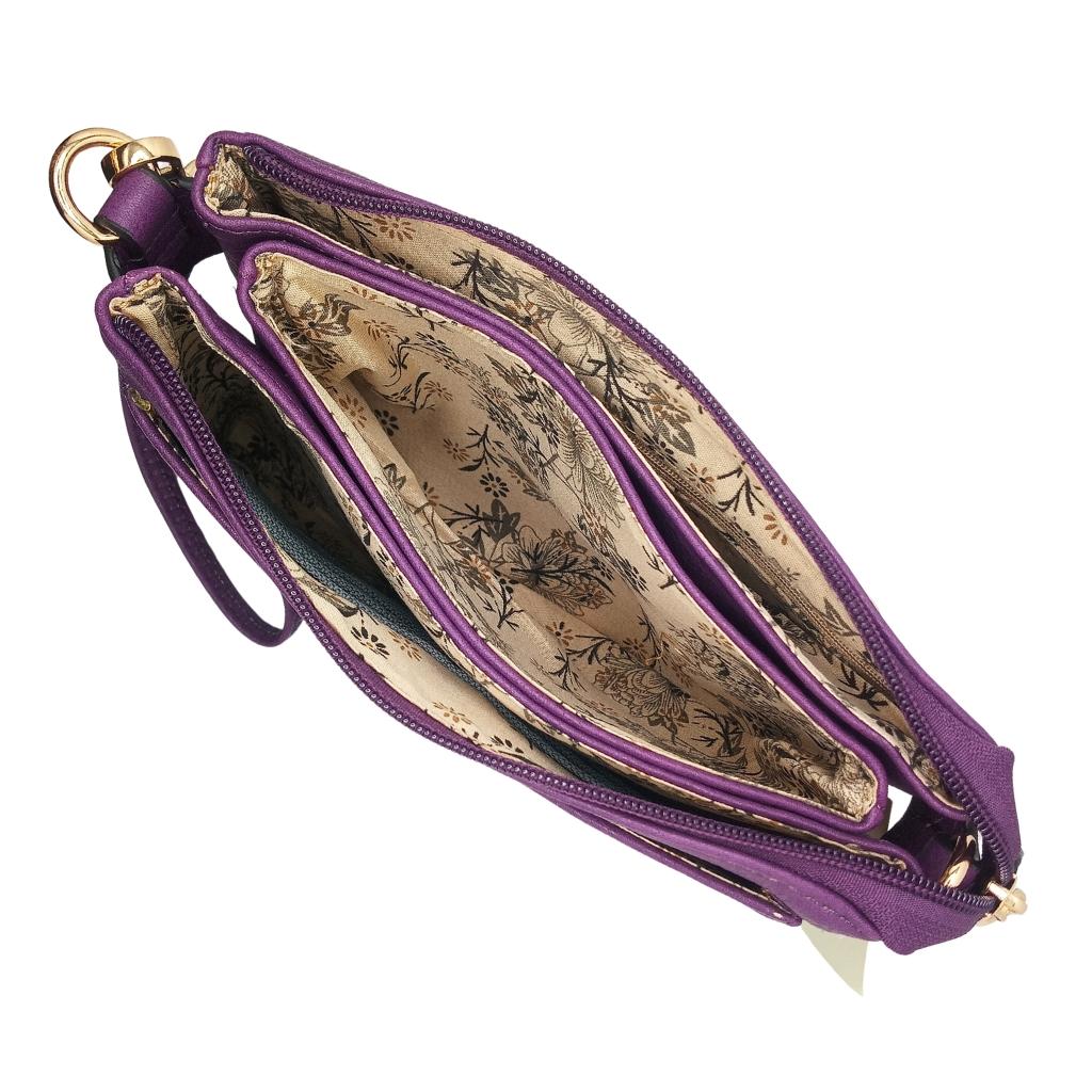 Scottish Thistle Slip Pocket Bag - Purple