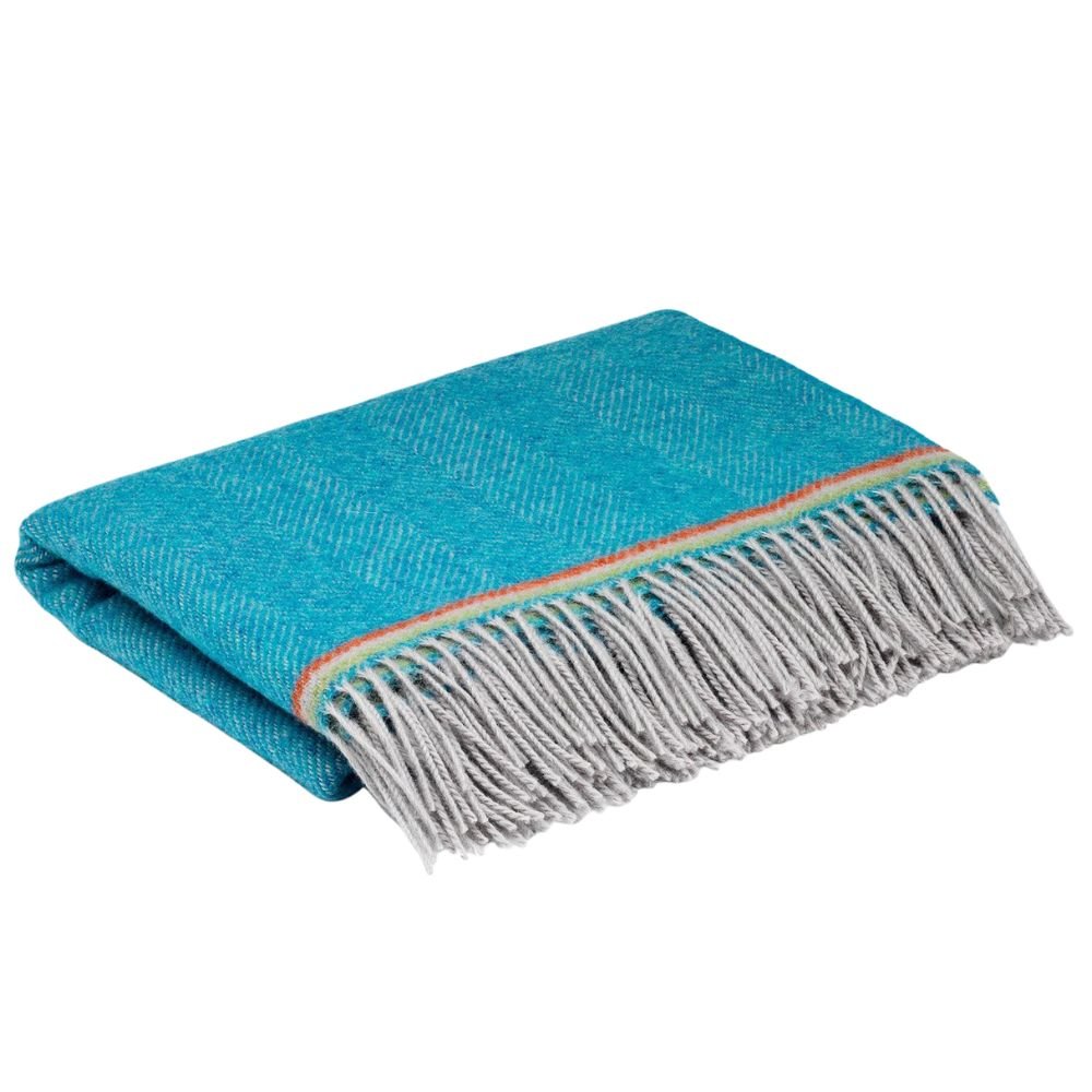Sea Blue Mini McNutt Wool Throw - The Celtic Gift Store - Blankets and Bedding
