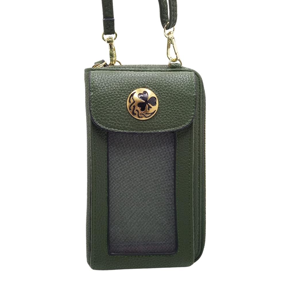 Shamrock Cell Phone Wristlet/Crossbody Bag - Olive