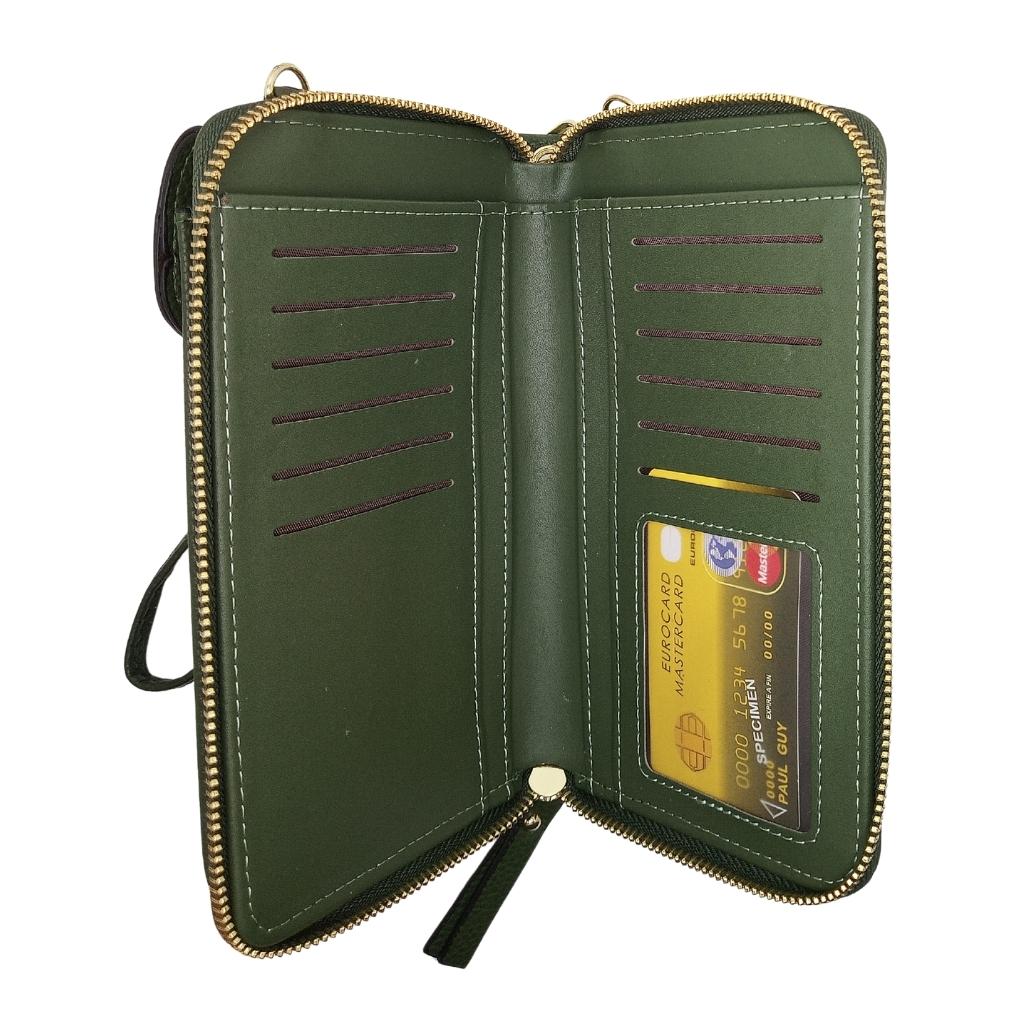 Shamrock Cell Phone Wristlet/Crossbody Bag - Olive