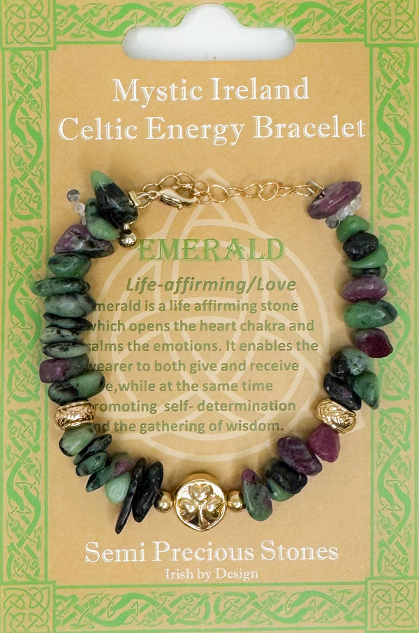 Shamrock Celtic Energy Bracelet - Emerald - The Celtic Gift Store - Gift